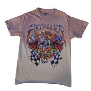 Metallica Graphic Tee Faded Pink & Cream Ombre